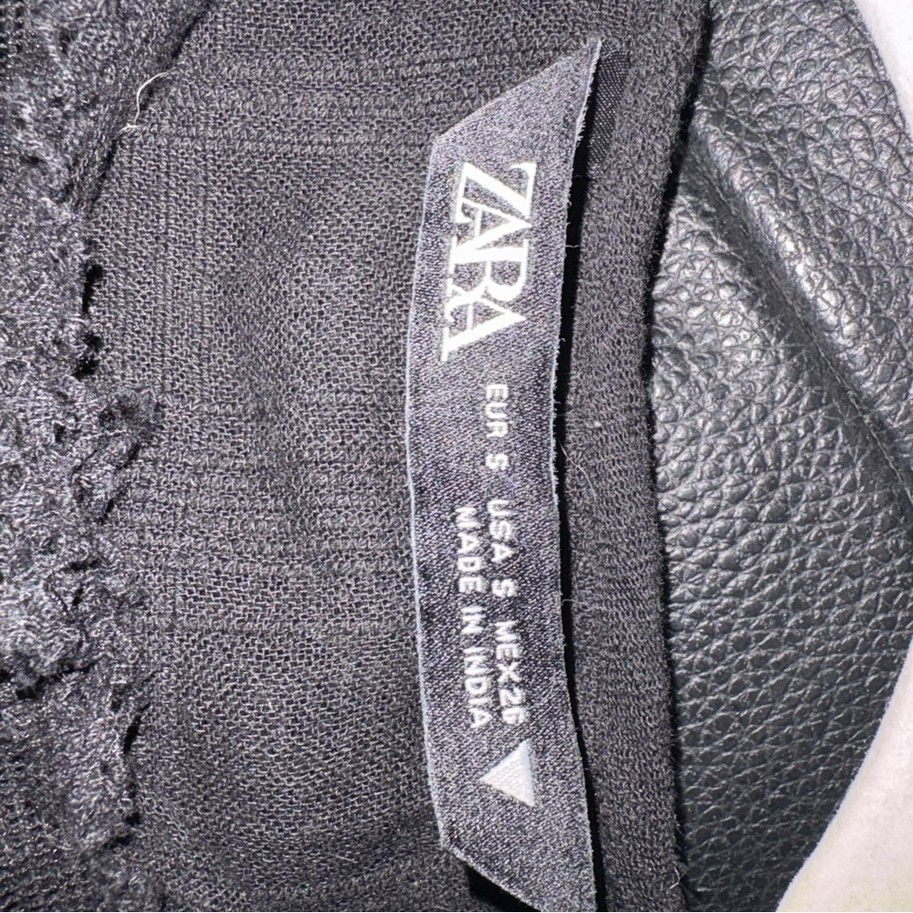 Zara Dark black Embroidered Blouse - Picture 5 of 6